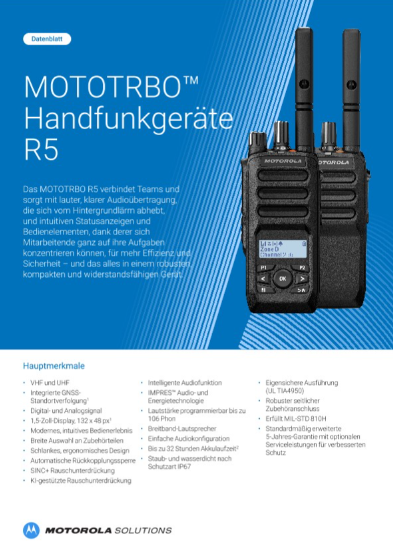 MOTOTRBO R5 – Datenblatt