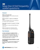 Mag One X10d FAQ's