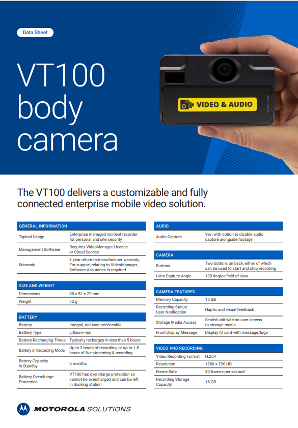 VT100 Specifications