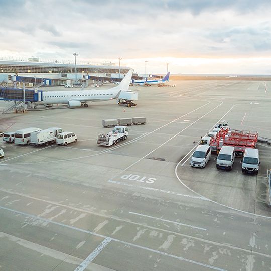 Photo of airport runway.