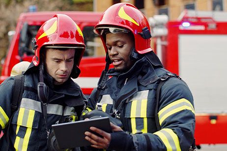  Telecommunicators make a plan and dispatch first responders to the scene of an accident.